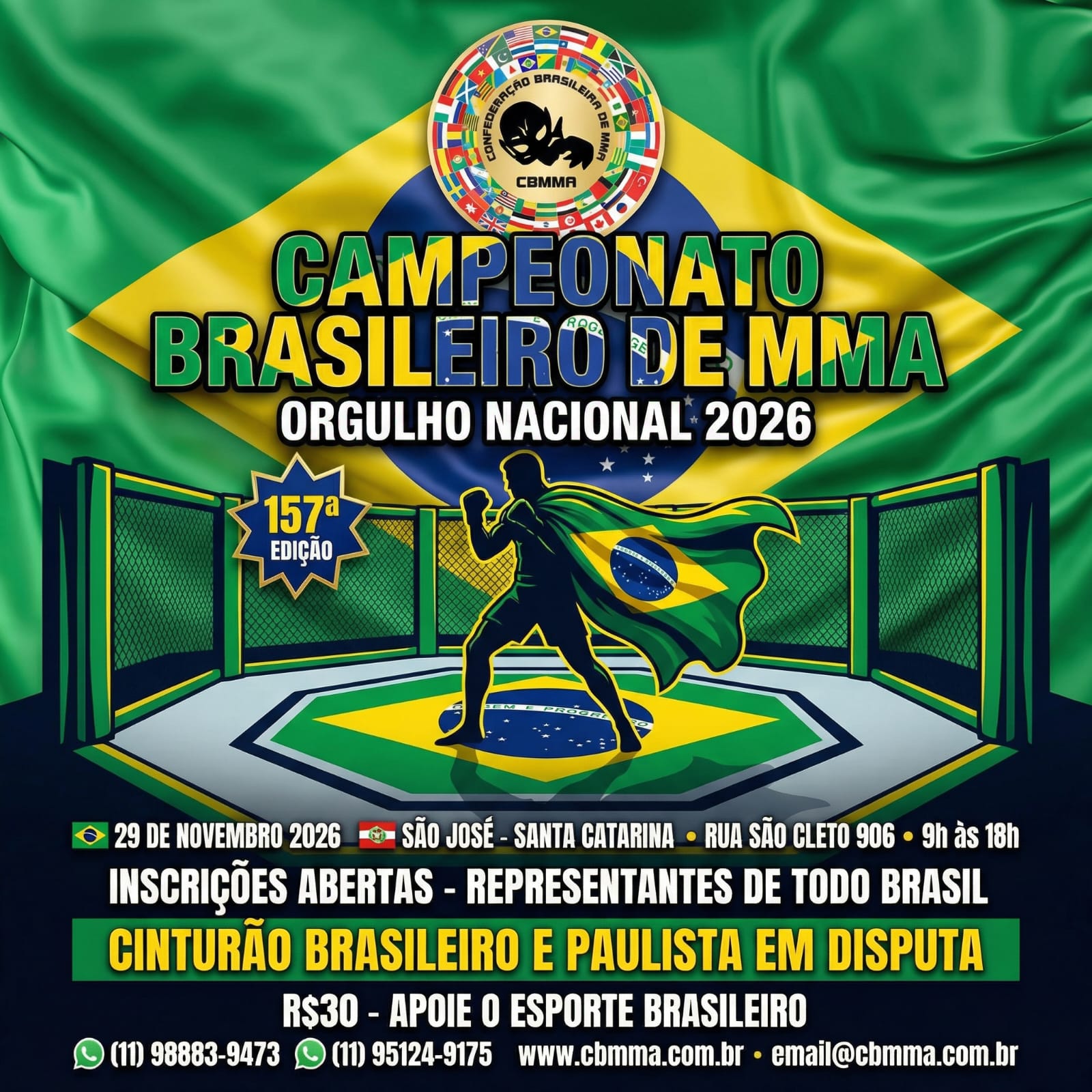 Cartaz do Brasileiro e Paulista de MMA da CBMMA